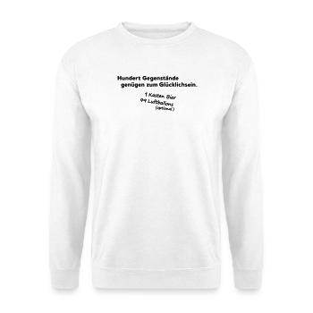 100 Gegenstaende - Unisex Pullover - Weiß - Vorne - Alina (178cm) & Michal (187cm)
