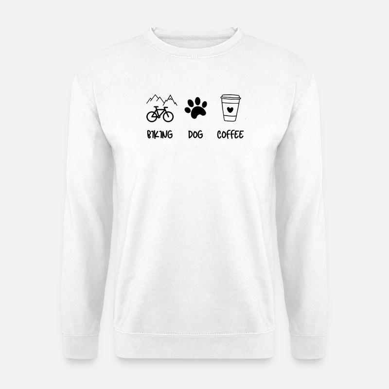 Cyclist Dog Kaffee - Unisex Pullover - Weiß