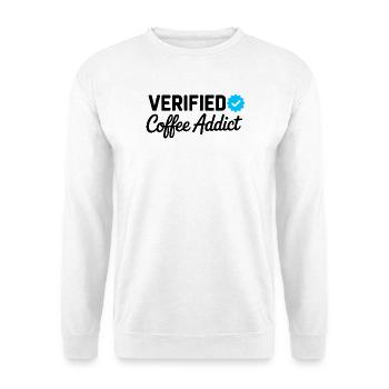 Badge vérifié de Coffee Addict Funny Caffeine Lover - Sweat-shirt Unisexe - blanc - Devant