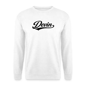 Devin name first last family gifts  - Unisex Sweatshirt - white - Front