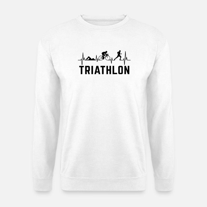 Triathlet Herzschlag-Triathlon - Unisex Pullover - Weiß