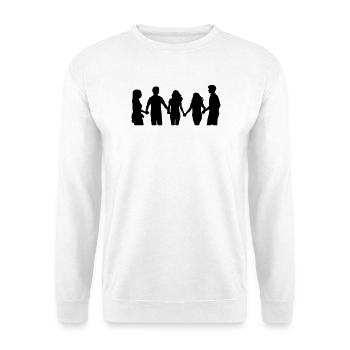 Menschen Gruppe Silhouette Freunde Team Zusammen - Unisex Pullover - Weiß - Vorne