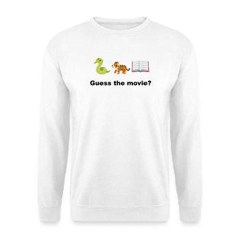 Dschungelbuch & Tiere: Verspieltes Lesen Rate mal, was der Film ist? - Unisex Pullover - Weiß - Vorne - Alina (178cm) & Michal (187cm)