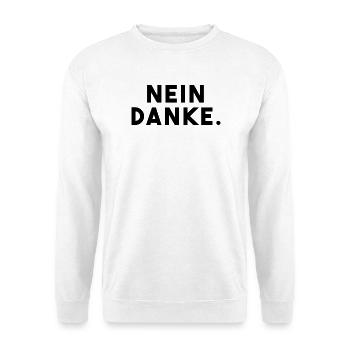 Nein Danke - Unisex Pullover - Weiß - Vorne - Alina (178cm) & Michal (187cm)