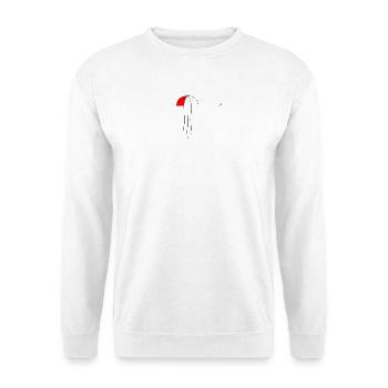 Regenschirm Qualle Minimalismus Lineart Meer - Unisex Pullover - Weiß - Vorne - Alina (178cm) & Michal (187cm)
