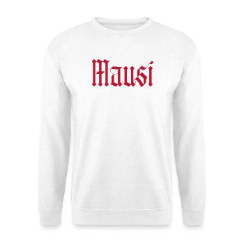 mausi / gothik stil (rot) - Unisex Pullover - Weiß - Vorne - Alina (178cm) & Michal (187cm)