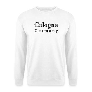 Cologne Germany Schriftzug Geschenkidee Köln  - Unisex Pullover - Weiß - Vorne - Alina (178cm) & Michal (187cm)