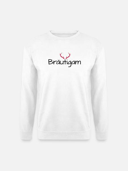 Bräutigam Geweih shirt Junggesellenabschied - Unisex Pullover - Weiß