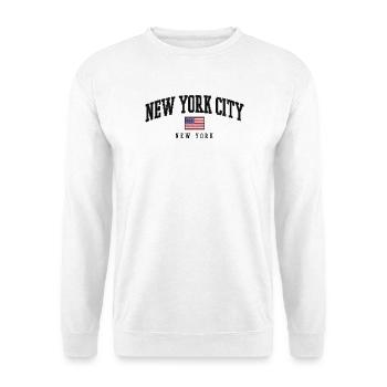New York City Vintage Distressed Flagge - Unisex Pullover - Weiß - Vorne