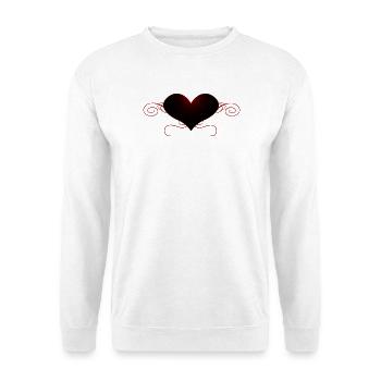 herzen, ranken, goth, geschenkidee frau, romantike - Unisex Pullover - Weiß - Vorne