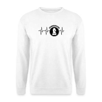 Schachclub Herzschlag Puls Pferd knight Symbol - Unisex Pullover - Weiß - Vorne