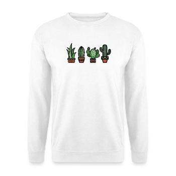 Cactus plante d’intérieur bande dessinée couleur botanique amour - Sweat-shirt Unisexe - blanc - Devant