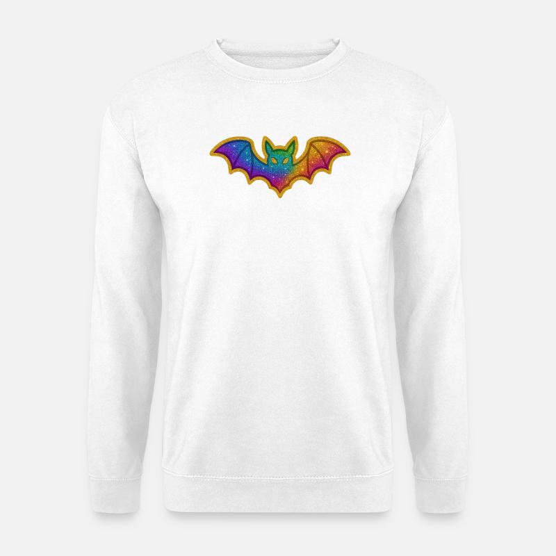 Regenbogen Glitzer Fledermaus - Unisex Pullover - Weiß