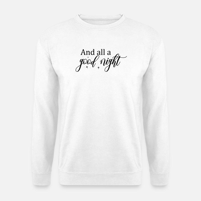 Good Night Script with Stars - Unisex Sweatshirt - white