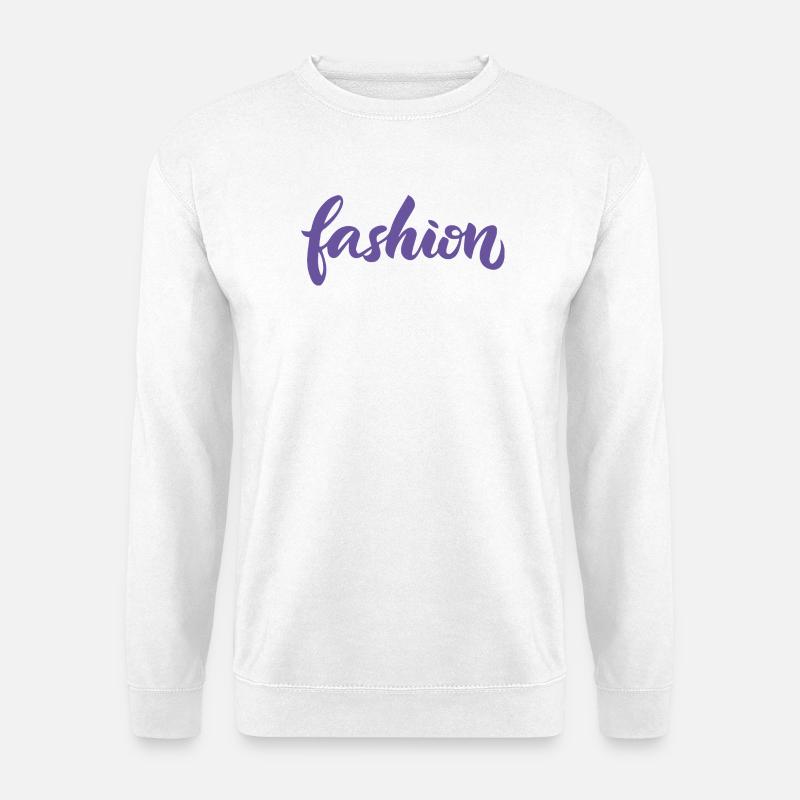 Mode-Violett-Mode-Lettering-Skript-Trend - Unisex Pullover - Weiß