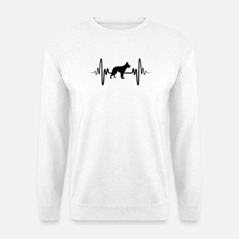 Schäferhund EKG Herzlinie - Unisex Pullover - Weiß