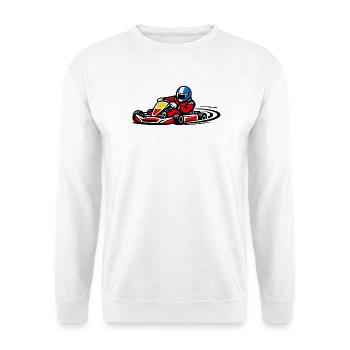 Red racing kart driver in speed sports - Unisex Sweatshirt - white - Front
