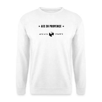Aix En Provence Coordonnées Globe - Sweat-shirt Unisexe - blanc - Devant