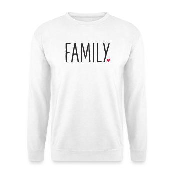 Family mit Herz - Unisex Pullover - Weiß - Vorne - Alina (178cm) & Michal (187cm)