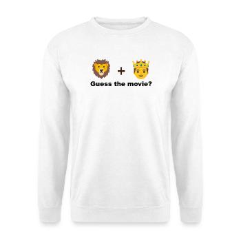 Löwenkönig königliches Tiermotiv - Unisex Pullover - Weiß - Vorne - Alina (178cm) & Michal (187cm)