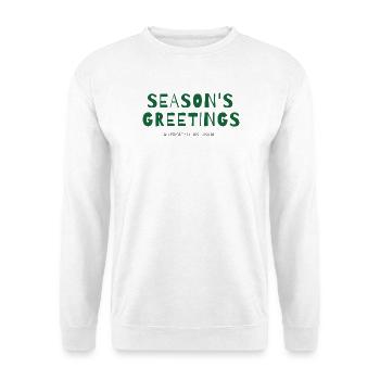 Season's Greetings – Automated as Usual - Unisex Pullover - Weiß - Vorne - Alina (178cm) & Michal (187cm)