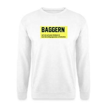 Baggern - Unisex Pullover - Weiß - Vorne - Alina (178cm) & Michal (187cm)