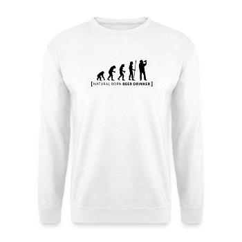 evolution_beer_drinker - Unisex Pullover - Weiß - Vorne