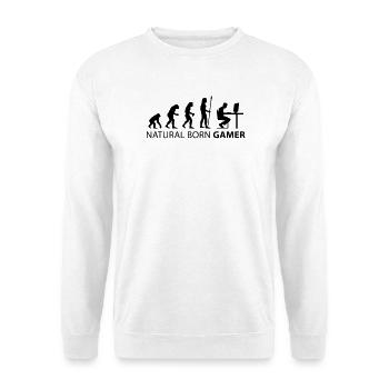 evolution natural born gamer - Unisex Pullover - Weiß - Vorne