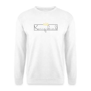 Koenigskind - schwarz mit goldener Krone - Unisex Pullover - Weiß - Vorne