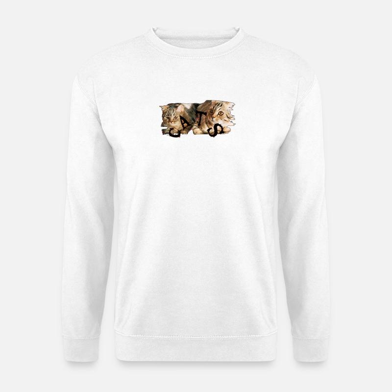 Katzen-Collage: Zerrissene Fellkunst - Unisex Pullover - Weiß