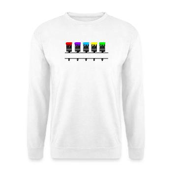 Coloured paintbrushes with blank recess - Unisex Sweatshirt - white - Front