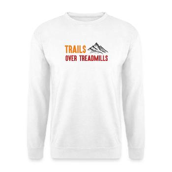 Trailrunning - Trails über Laufbänder - Unisex Pullover - Weiß - Vorne