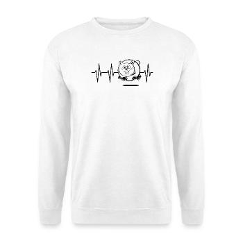 Puls dicke katze fliegen Katzen Sprung Herzschlag - Unisex Pullover - Weiß - Vorne