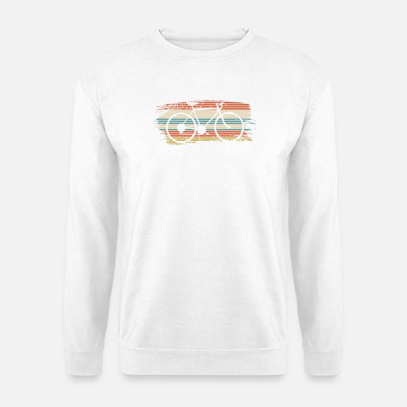 Rainbow Striped Bicycle - Unisex Sweatshirt - white