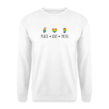 LGBT Pride Month - Peace. Love. Pride - Unisex Sweatshirt - white - Front