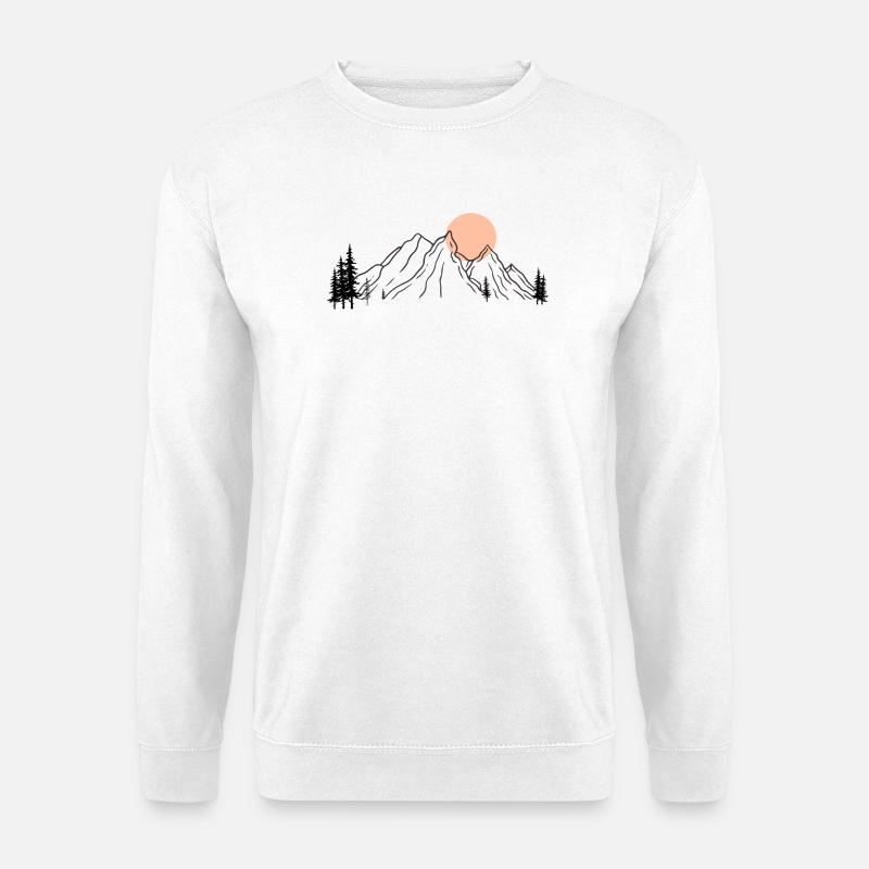 Sunlit Mountain Silhouette - Unisex Sweatshirt - white