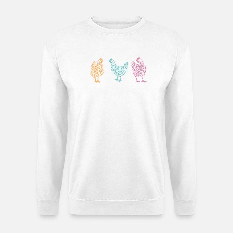 Huhn mit Herz - Unisex Pullover - Weiß