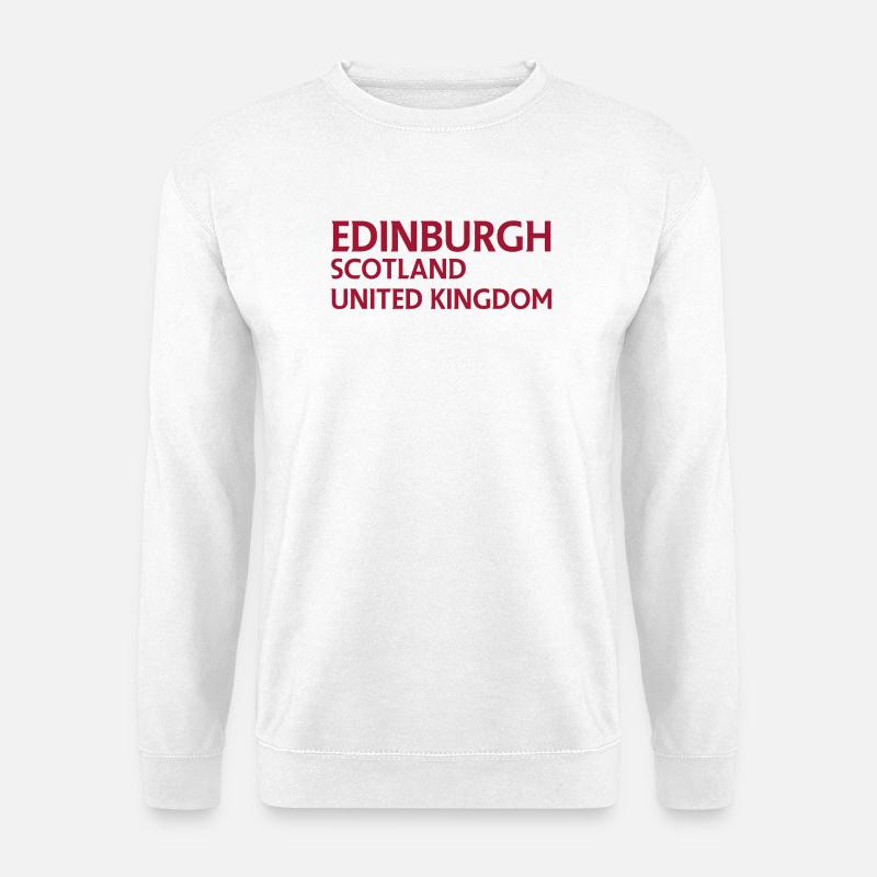Edinburgh – Schottland Textdesign - Unisex Pullover - Weiß