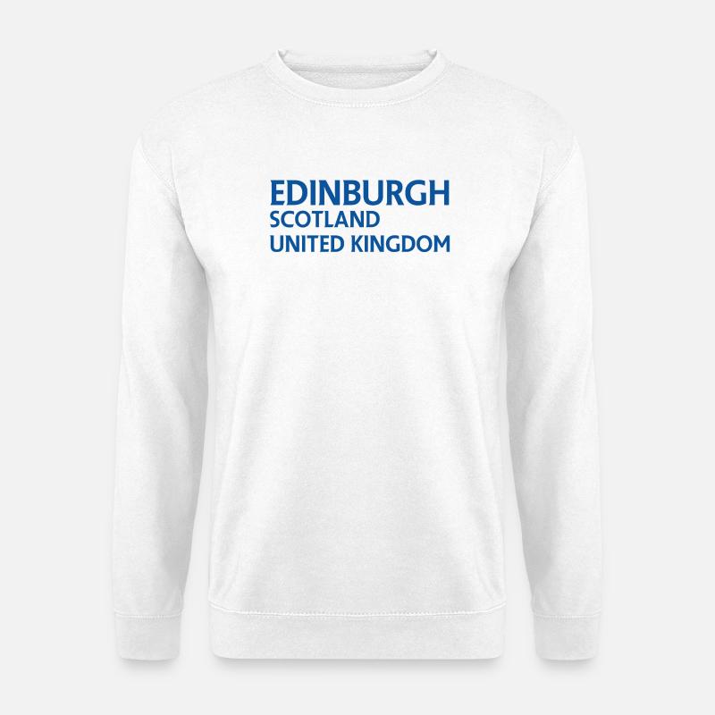 Edinburgh – Schottland Textdesign - Unisex Pullover - Weiß
