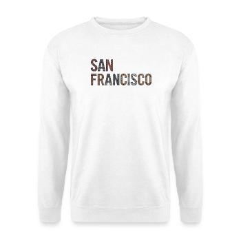 Typographie de San Francisco avec architecture urbaine - Sweat-shirt Unisexe - blanc - Devant