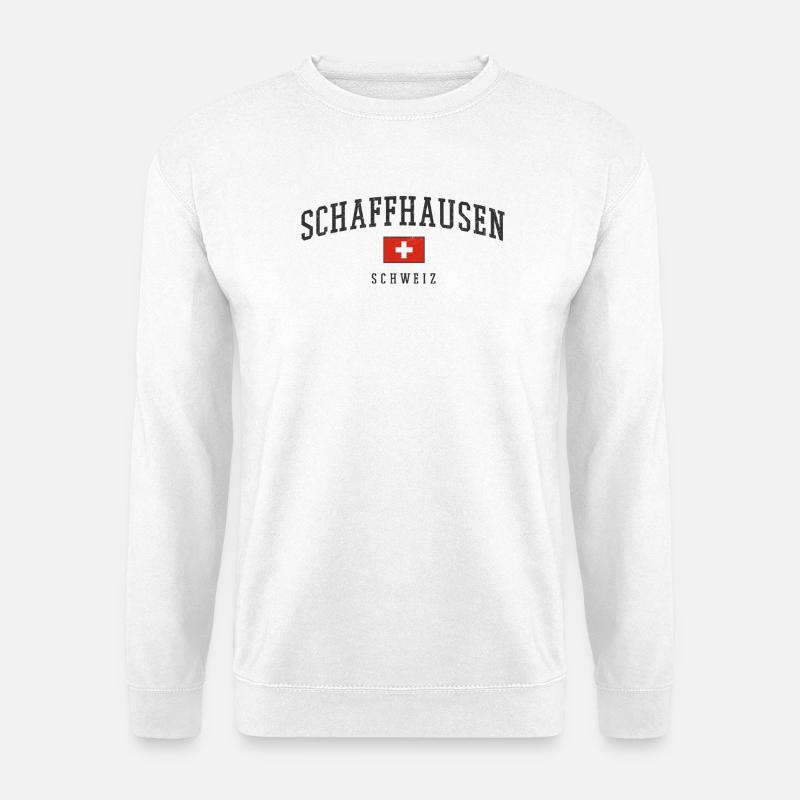Schaffhausen Arch Text Swiss Flag - Unisex Pullover - Weiß