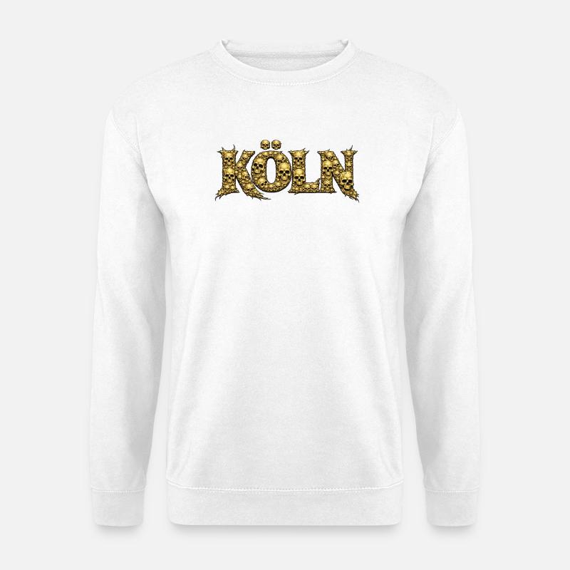 KÖLN | Goldene Schädelbuchstaben - Unisex Pullover - Weiß