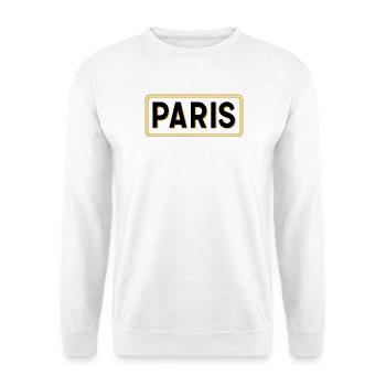 Schwarz-Gold-Pariser Schild – Französisches Stadtschild - Unisex Pullover - Weiß - Vorne