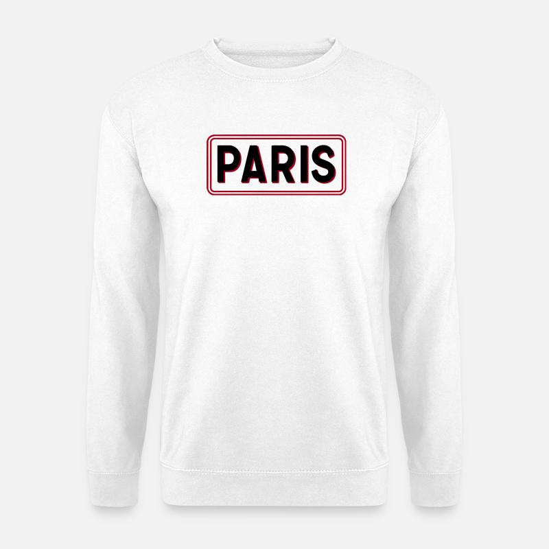 Pariser Red-Frame-Typografie - Unisex Pullover - Weiß