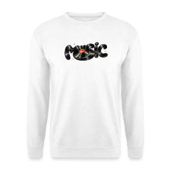 Police musicale tirée du disque vinyle - Sweat-shirt Unisexe - blanc - Devant