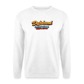 Teckel : Terrain bas, amour élevé - Sweat-shirt Unisexe - blanc - Devant