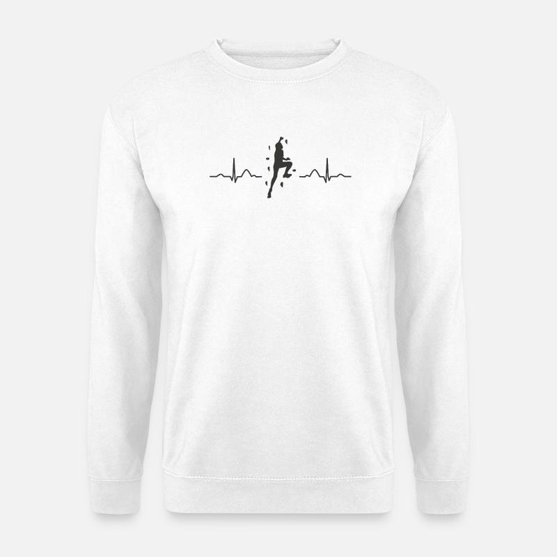 Boulderer Herzschlag Boulder Bouldern - Unisex Pullover - Weiß