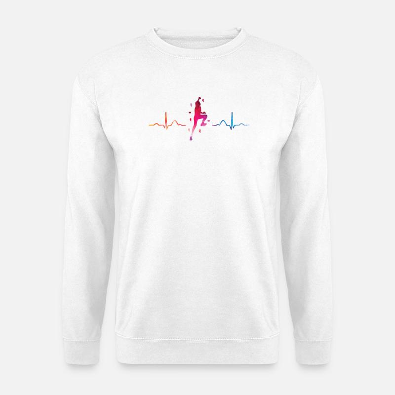 Boulderer Herzschlag Boulder Bouldern - Unisex Pullover - Weiß
