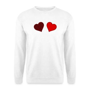 Geometric Heart Duo Red Black - Unisex Sweatshirt - white - Front