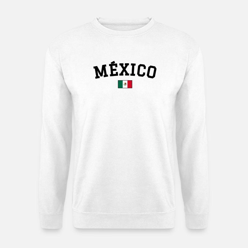 Mexiko Flagge Design Schwarz - Unisex Pullover - Weiß